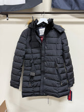 Load image into Gallery viewer, Tommy Hilfiger Womens Long Belted Down Coat Black, Size Medium