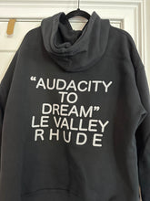 Load image into Gallery viewer, Men&#39;s Rhude Medium Black Sweatshirt Hoodie &quot;Audacity to Dream&quot; Sz M
