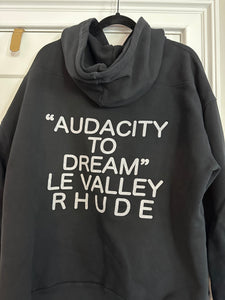 Men's Rhude Medium Black Sweatshirt Hoodie "Audacity to Dream" Sz M