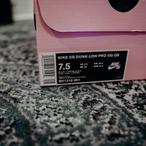 Nike SB Dunk Low Diamond Black Sz 7.5