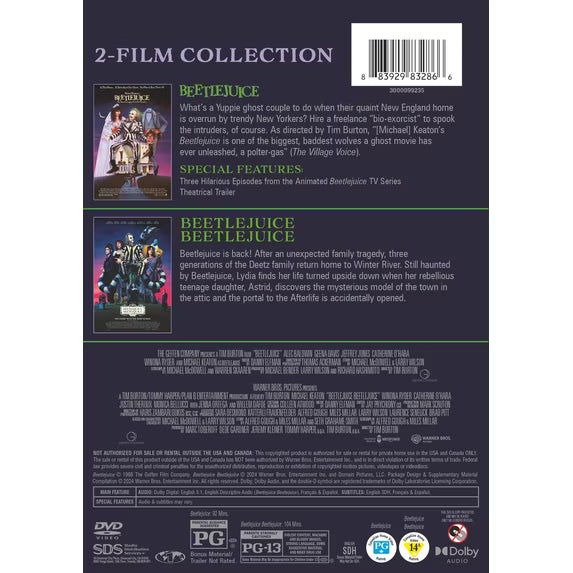 Beetlejuice Beetlejuice 2-Film Collection (DVD)