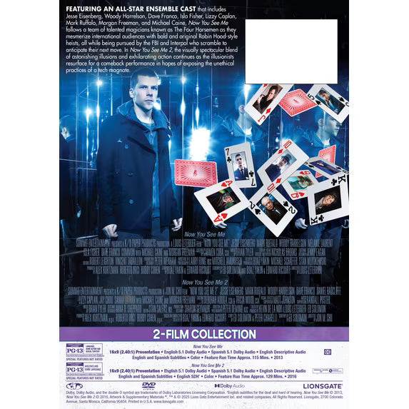 Now You See Me / Now You See Me 2 (DVD) Lionsgate, Drama