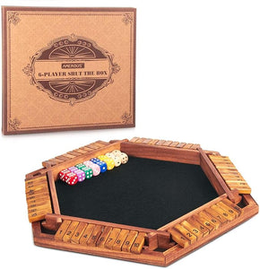 AMEROUS Upgraded 1-6 Players Shut The Box Dice Game