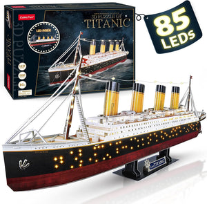 CubicFun Titanic 3D LED Puzzles for Adults 88 CM 266 Piece