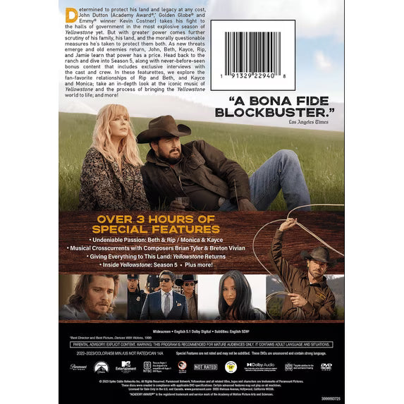 Yellowstone Season 5 Part 1 (DVD) Paramount, Drama