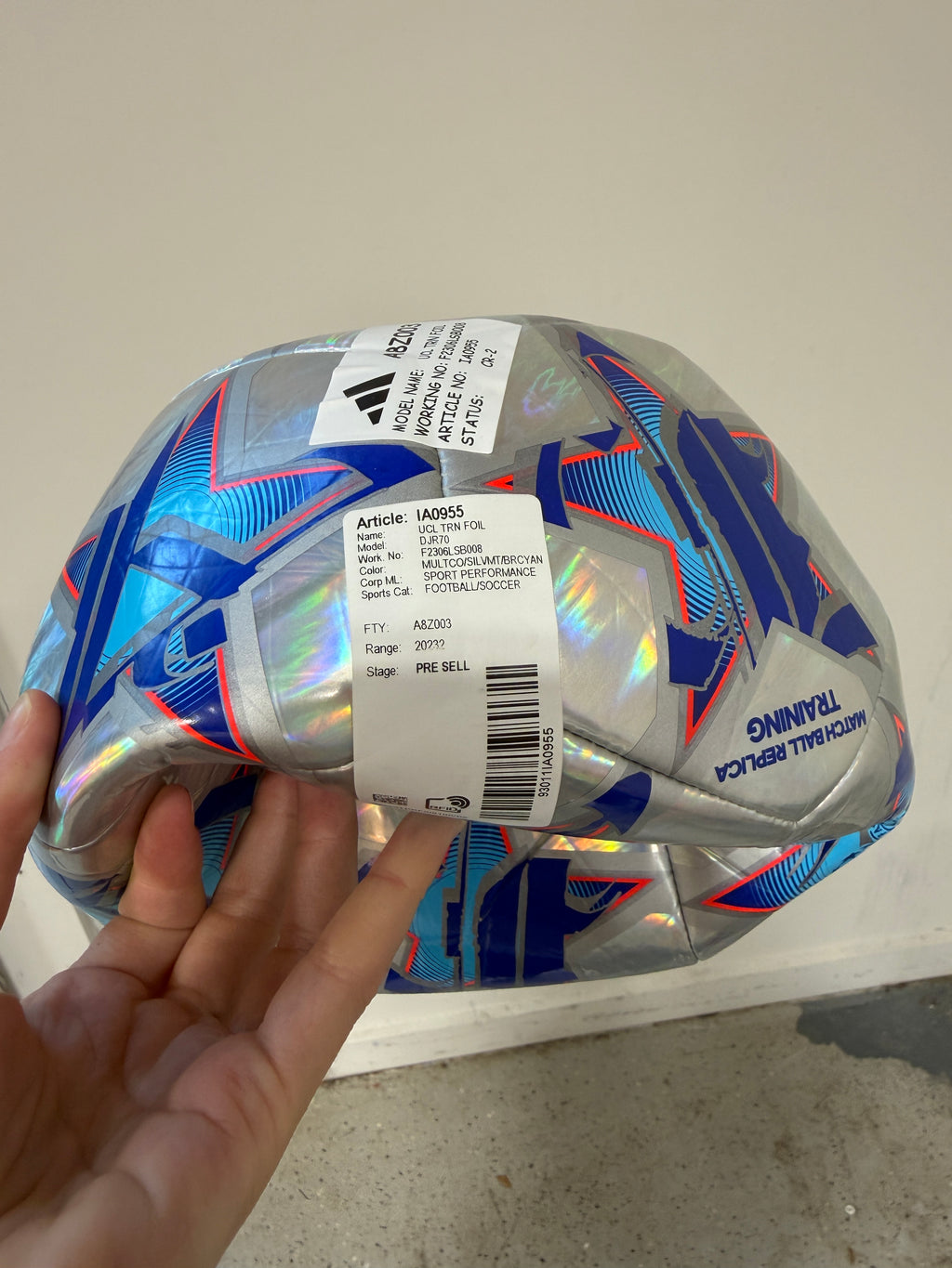 Adidas 2023 Men's Champions League Training Foil Soccer Ball