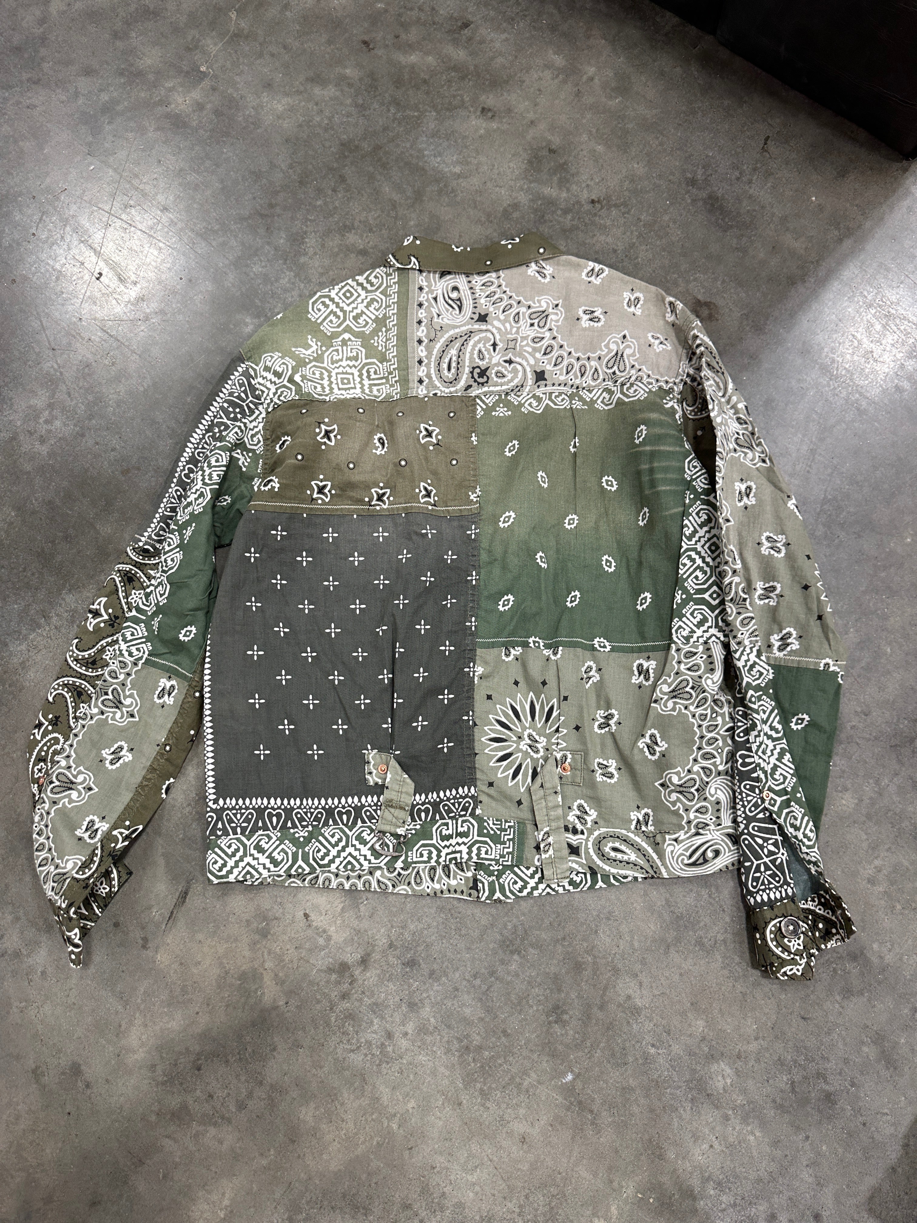 Kapital Green Paisley Button Shirt Size S/M