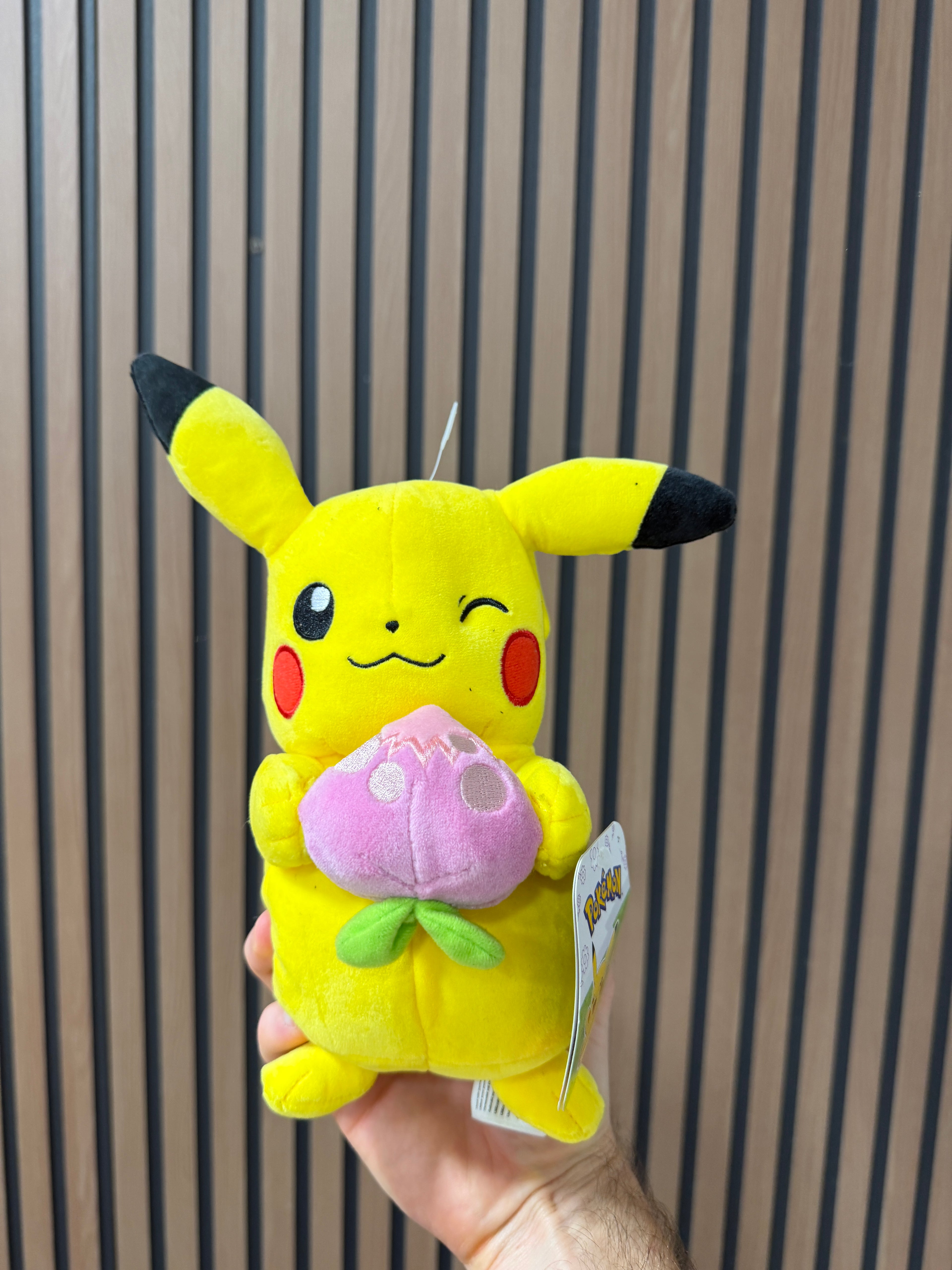 Pokemon Plush Easter Spring 2023 PIKACHU w Pecha Berry
