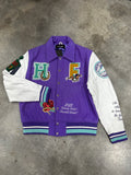 Homme Femme Purple Varsity Jacket Sz M