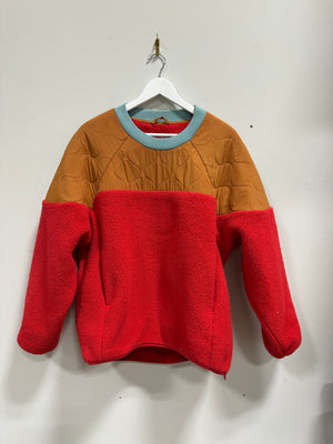 Free People FP Movement Drifter Quilted Crew Sherpa Fleece Sweater - Like New