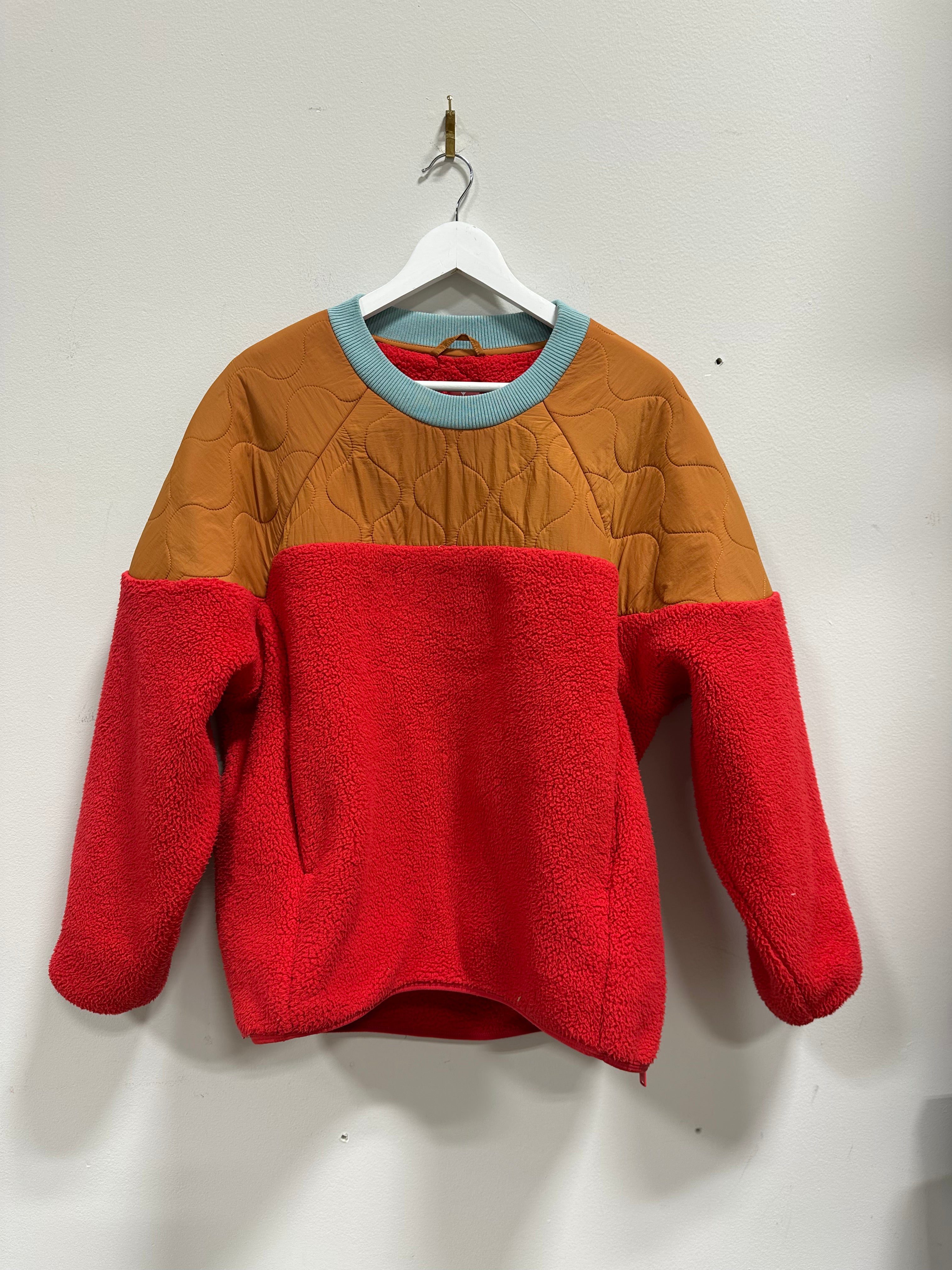 Free People FP Movement Drifter Quilted Crew Sherpa Fleece Sweater - Like New