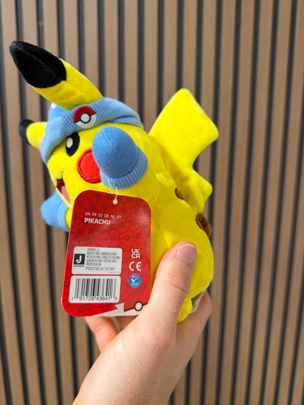 Pokemon Nintendo Holiday Pikachu Blue Hat with Mittens Plush 2022