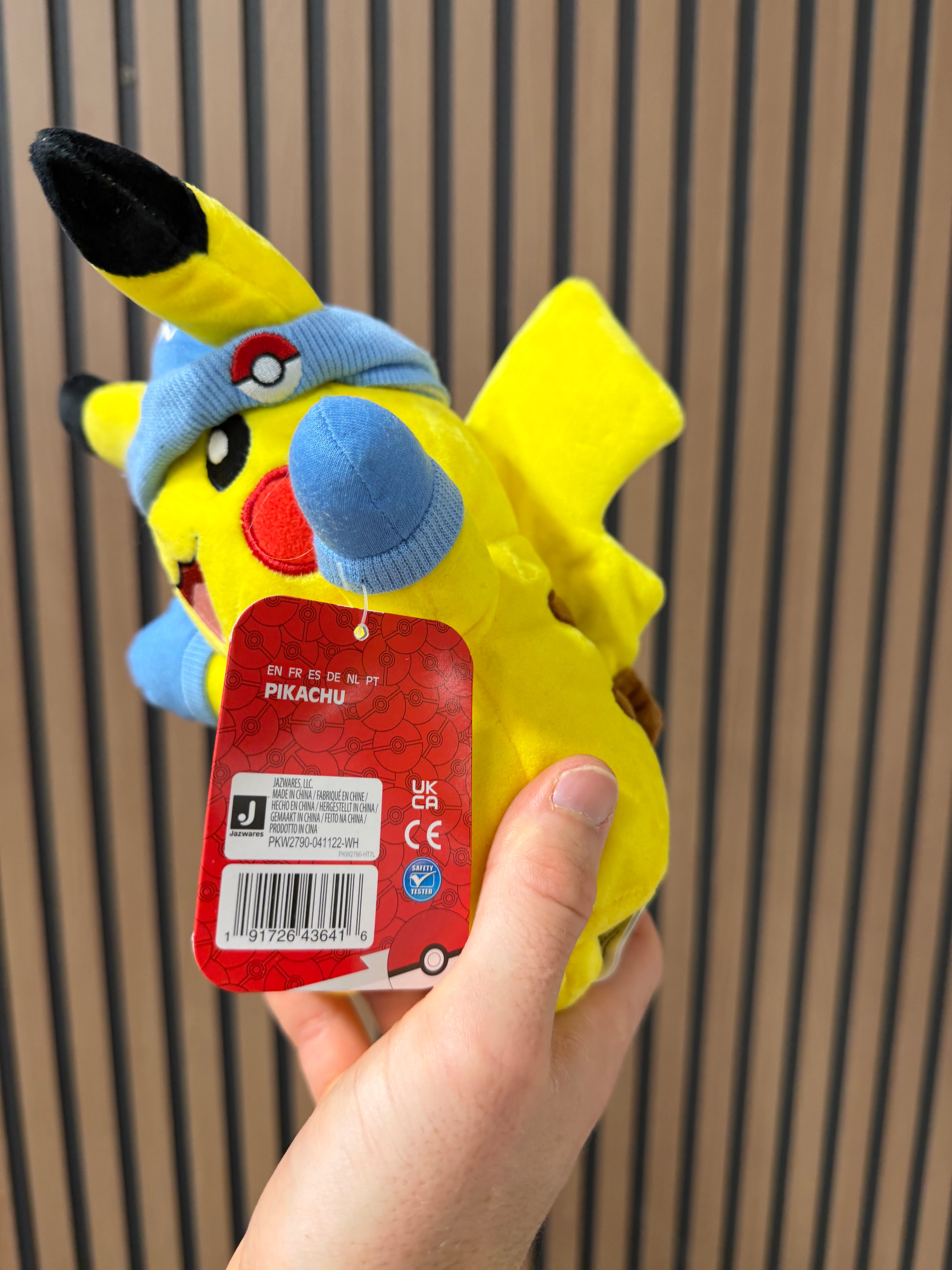 Pokemon Nintendo Holiday Pikachu Blue Hat with Mittens Plush 2022