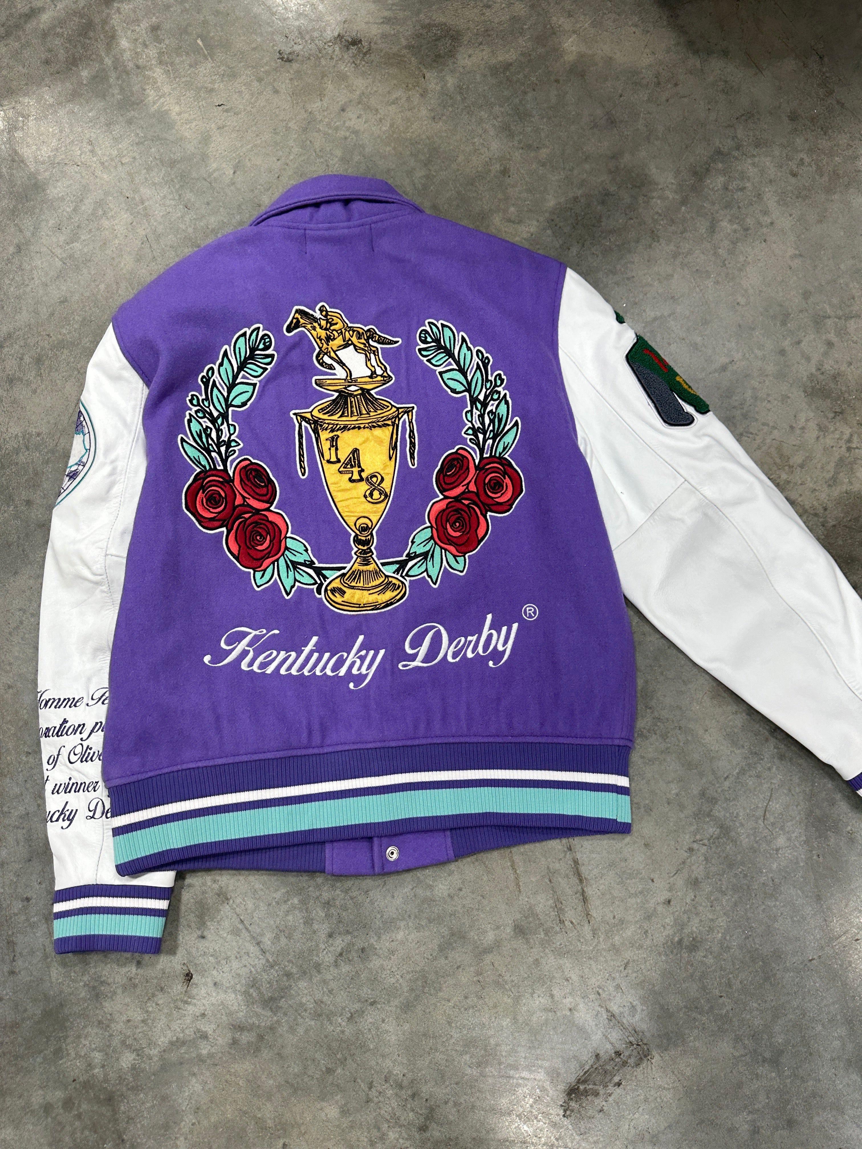 Homme Femme Purple Varsity Jacket Sz M