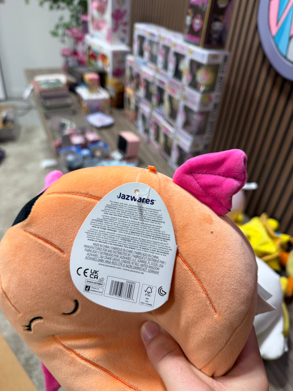 Squishmallows Margie Pink Devil Pumpkin 8" Stuffed Plush Toy by Jazware