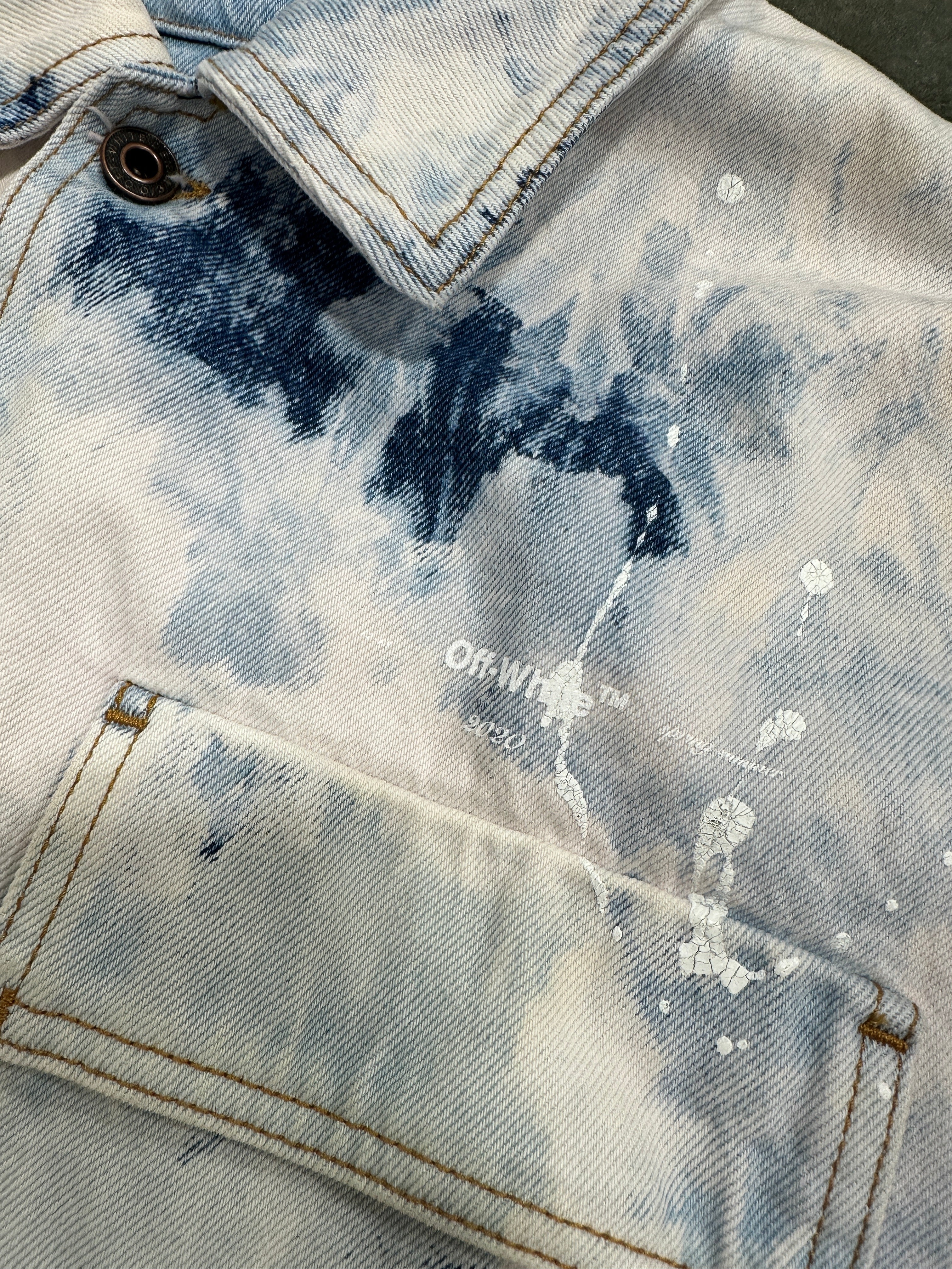 Off White Denim Jacket Sz M