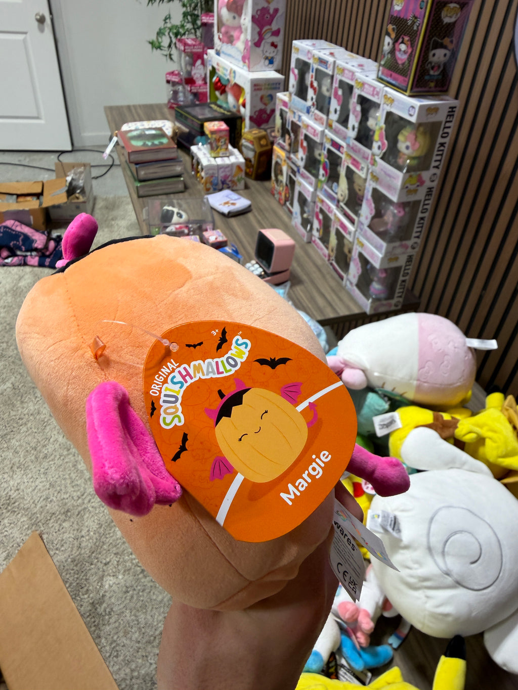 Squishmallows Margie Pink Devil Pumpkin 8" Stuffed Plush Toy by Jazware