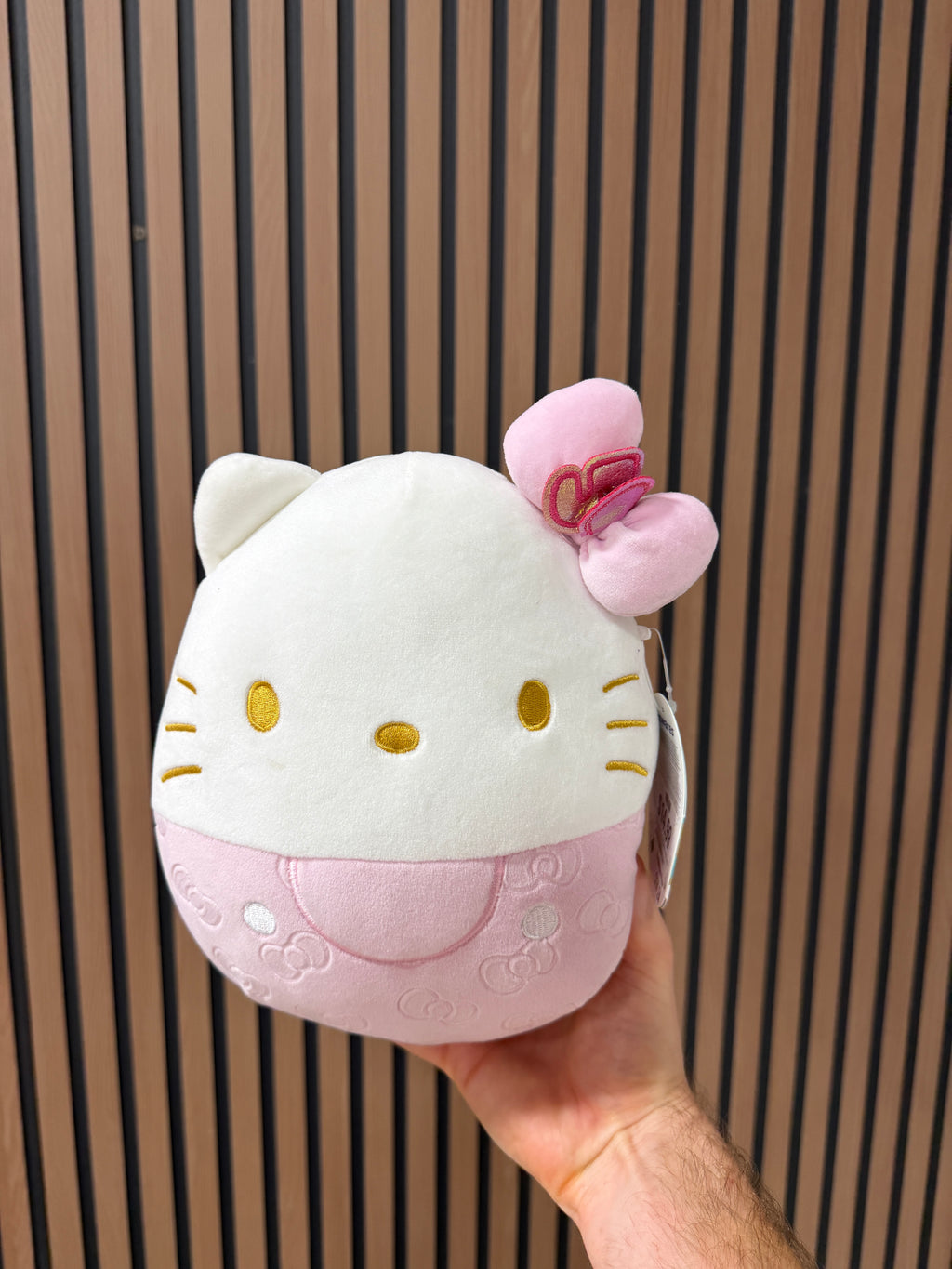 Hello Kitty Squishmallows Pink 50th Anniversary Embossed 8" Soft Plush