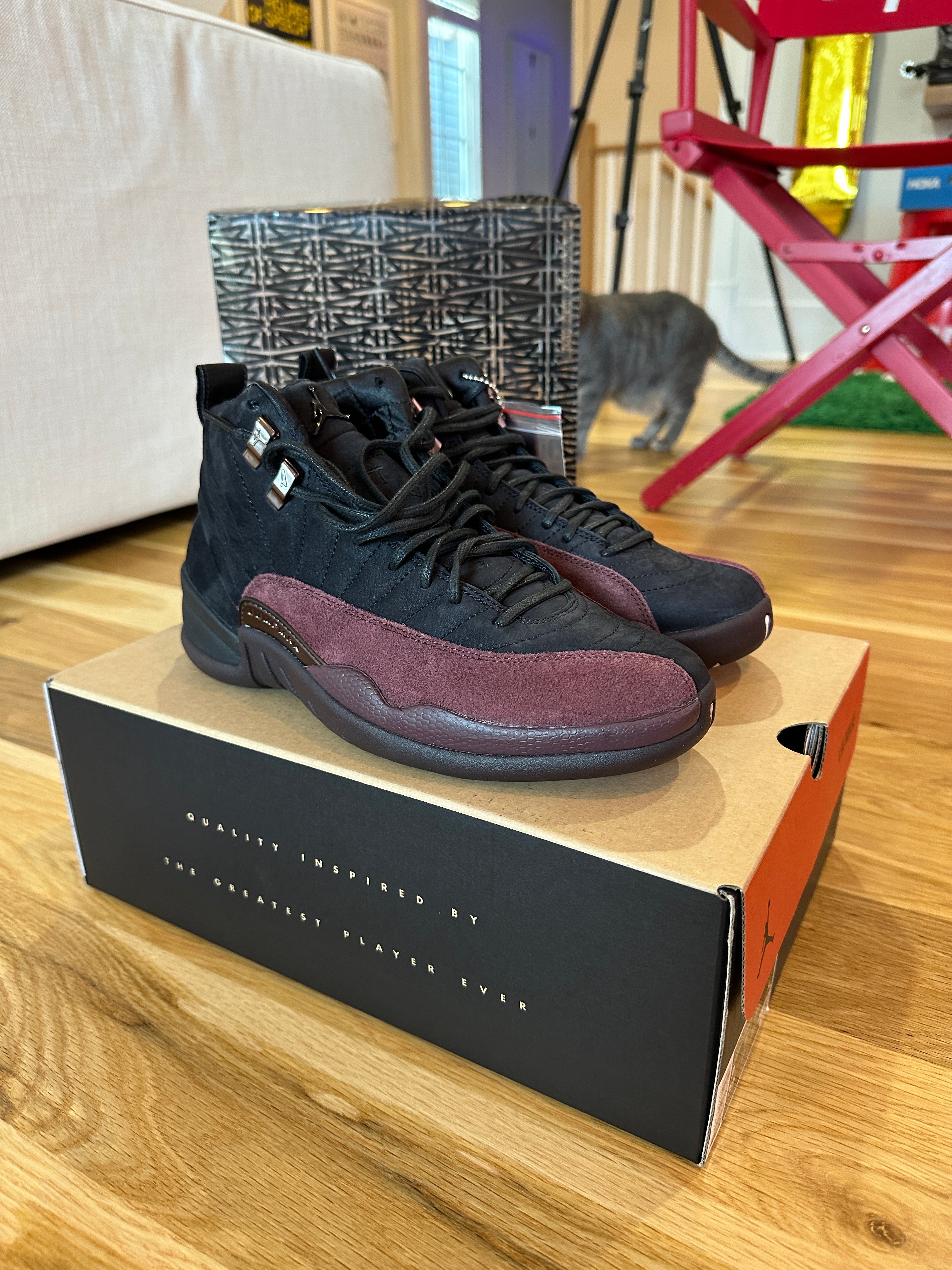 Jordan 12 Retro SP A Ma Maniére Black Sz M7.5/W9
