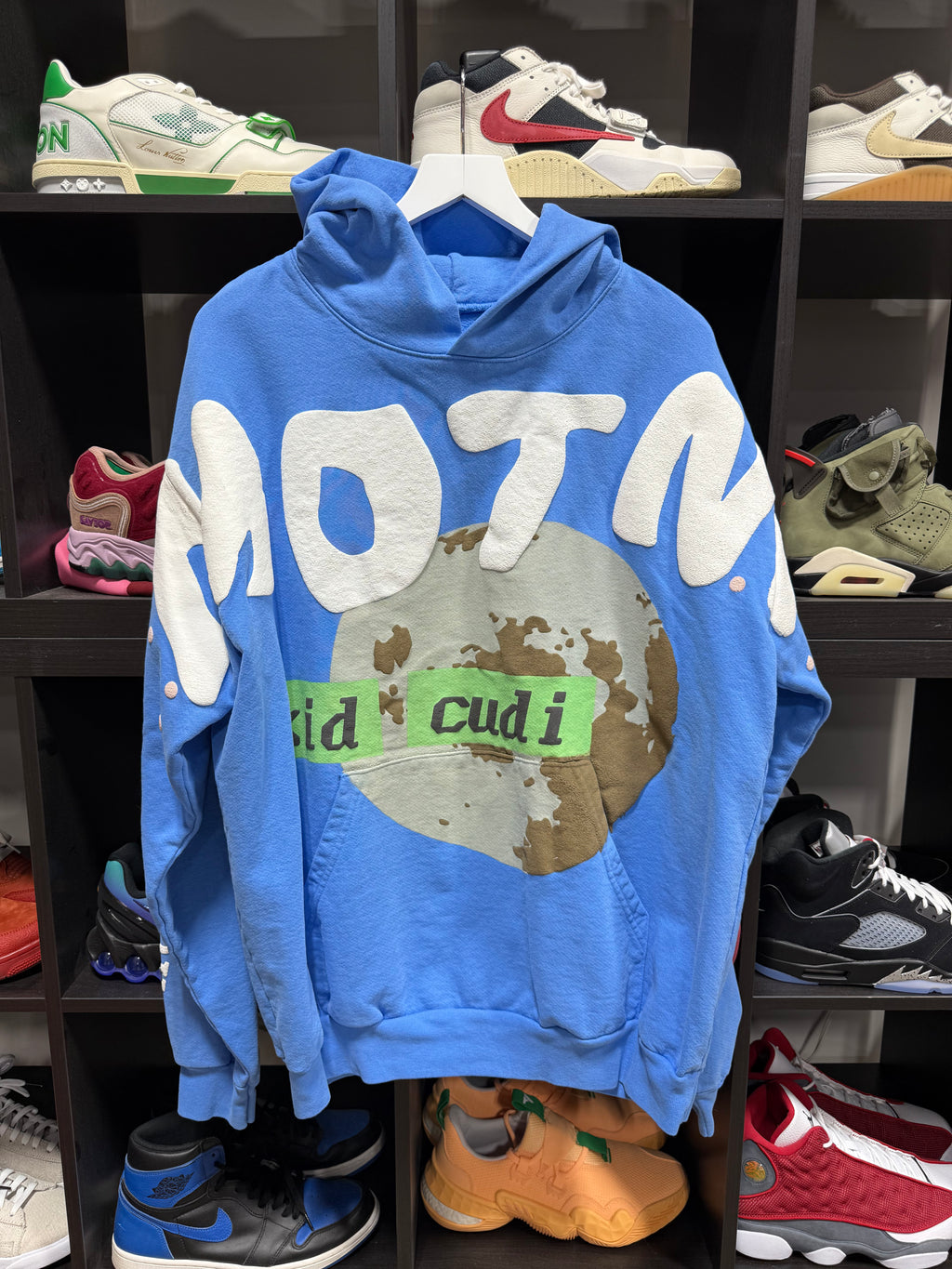 Cactus Plant Flea Market x Kid Cudi For MOTM III Life Goes By Hoodie 'Blue' Sz XL