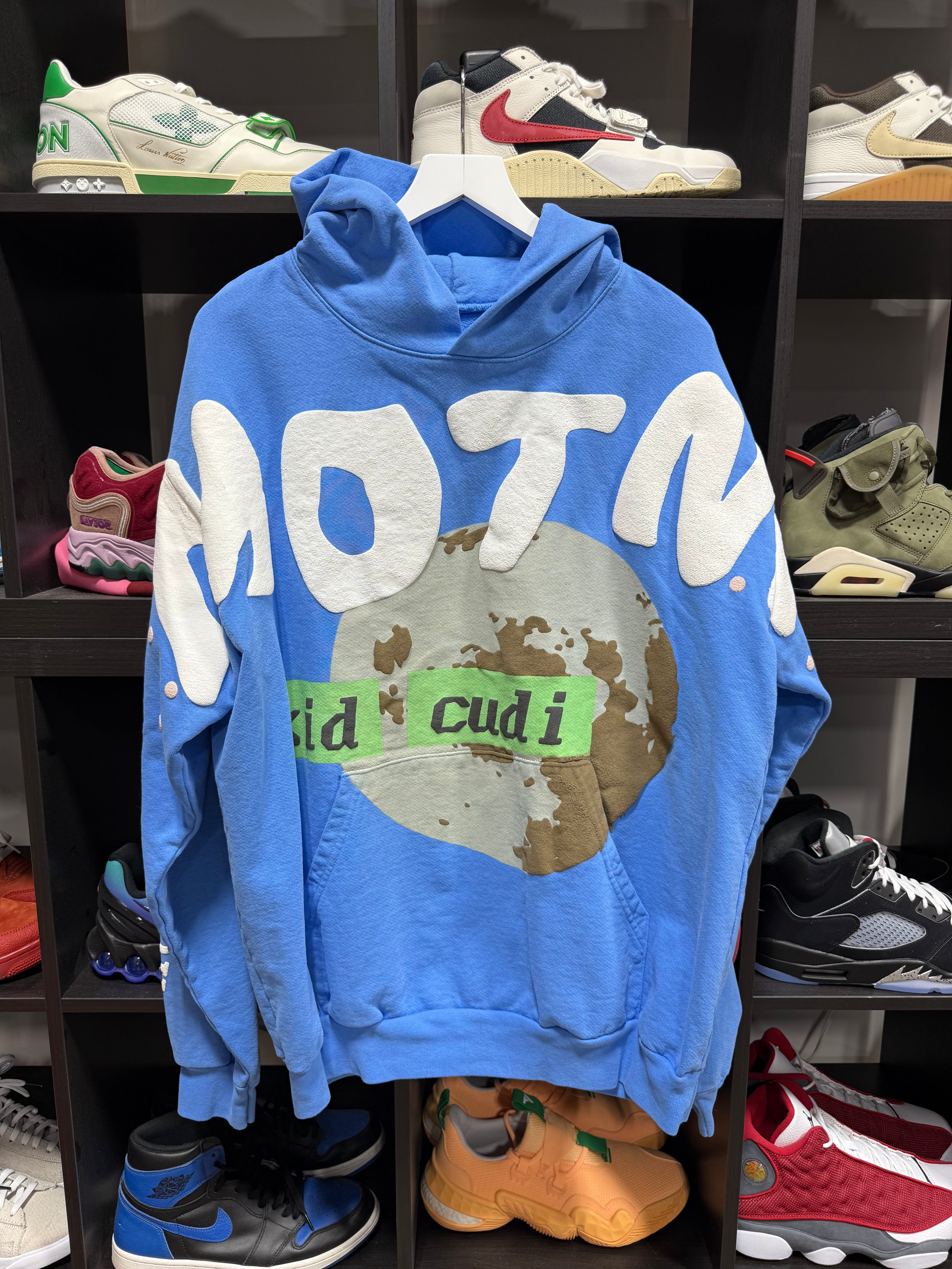 Cactus Plant Flea Market x Kid Cudi For MOTM III Life Goes By Hoodie 'Blue' Sz XL