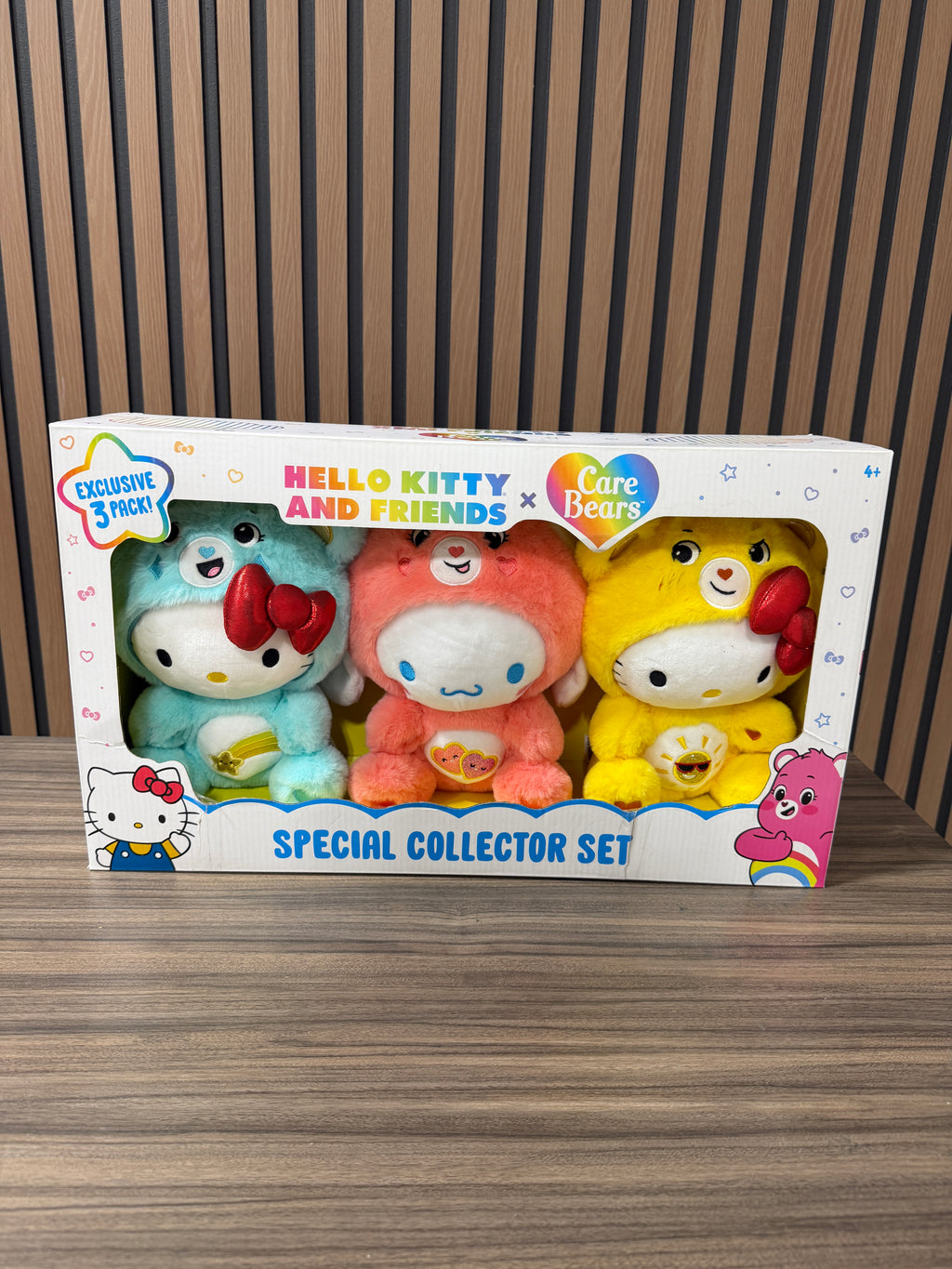 Hello Kitty & Friends X Care Bears Stuffed Plush, Special Collectors Set 3 pk.