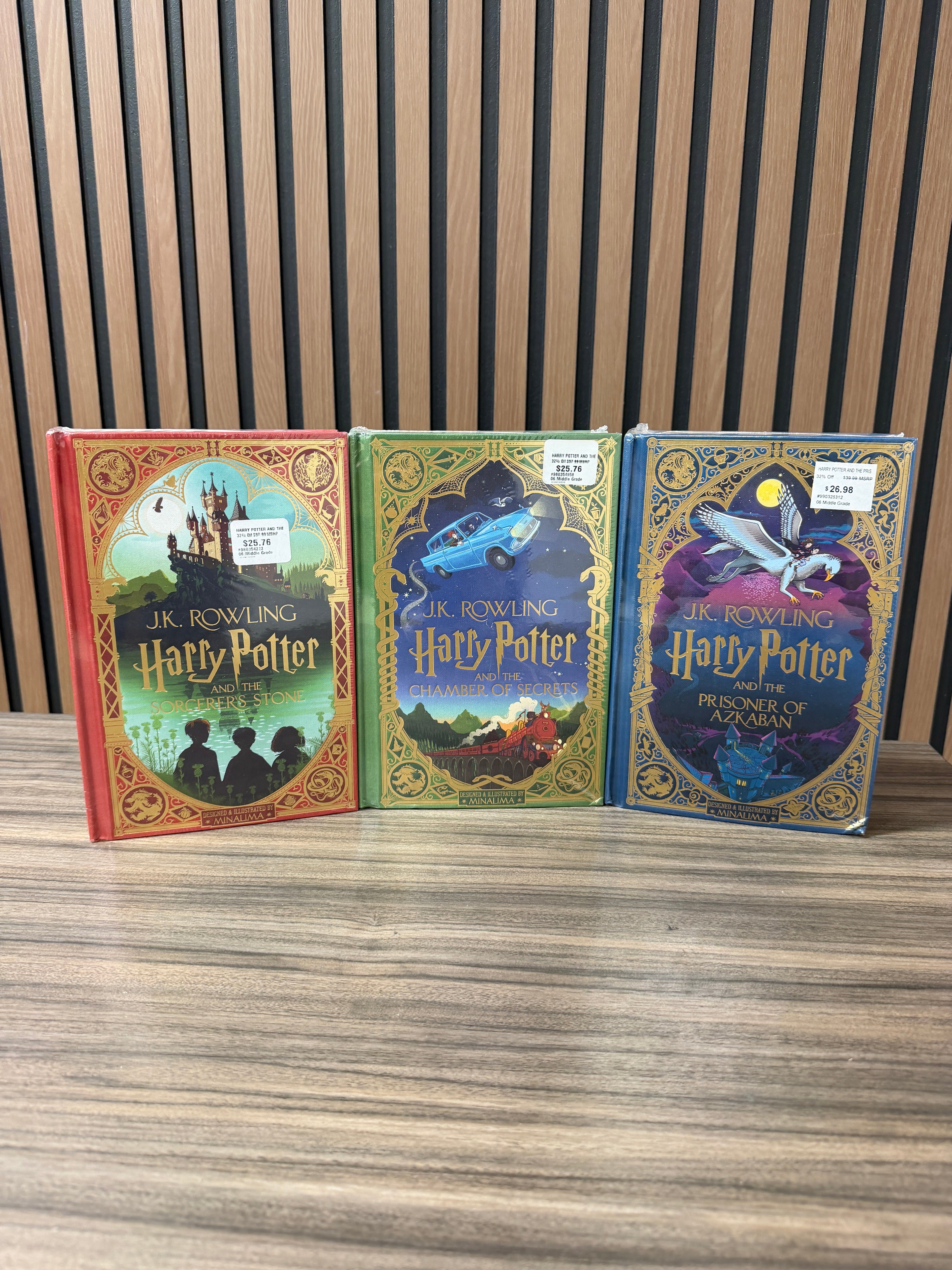 Harry Potter by J.K.Rowling 3 Book set MinaLima Edition-Hardcover