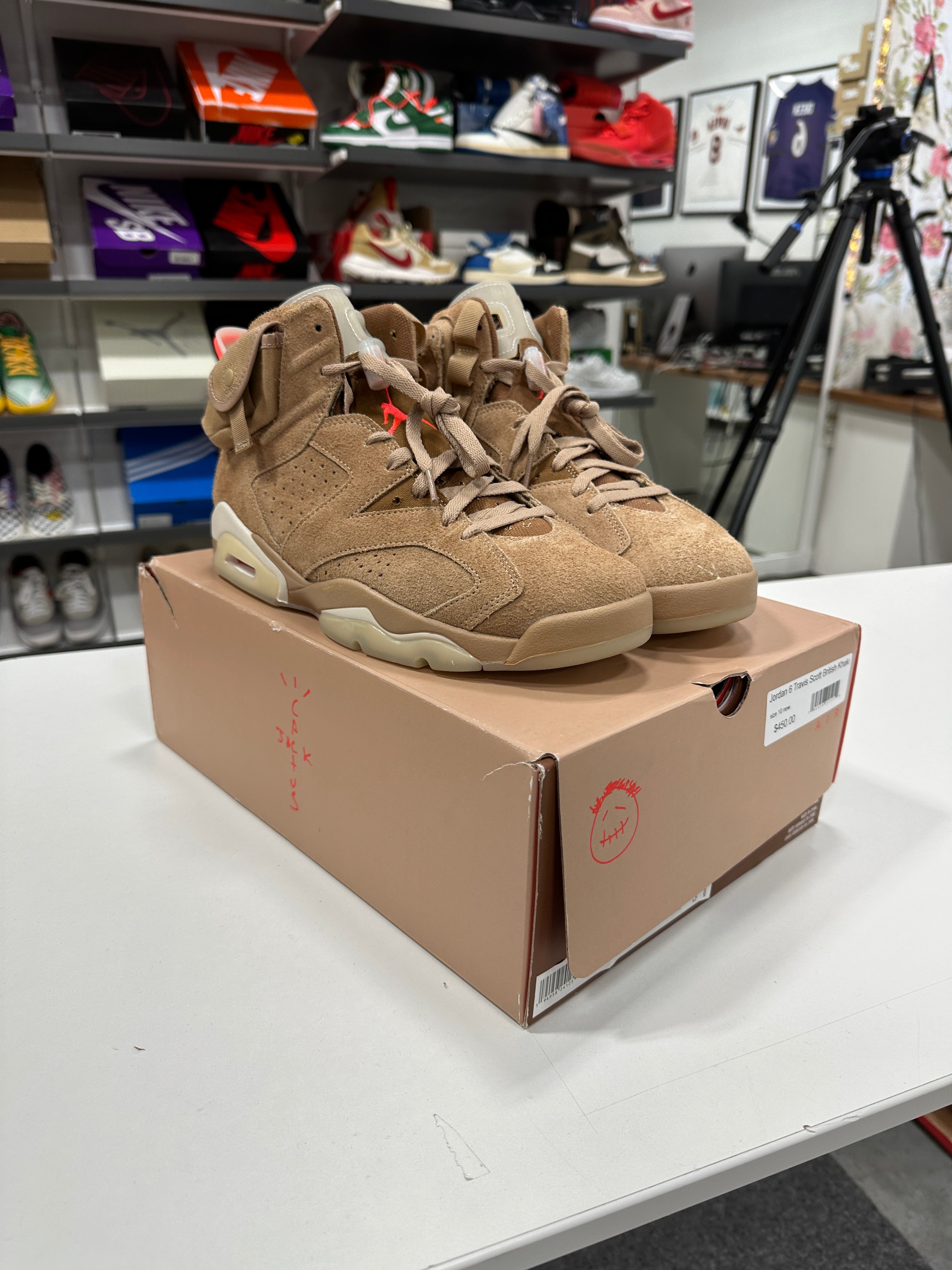Travis Scott Jordan 6 Khaki Sz 10