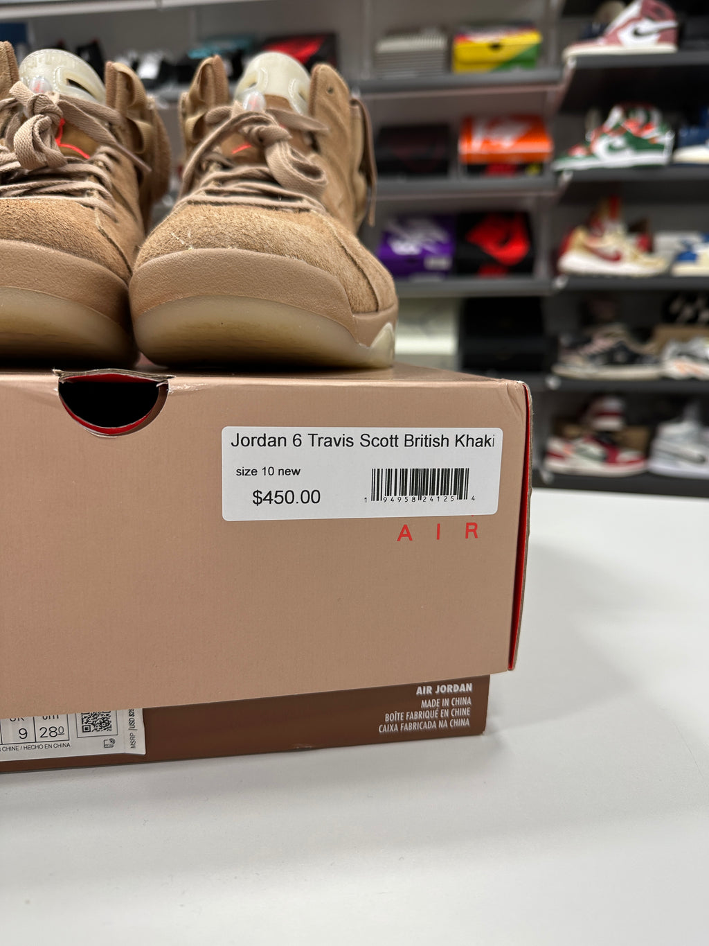 Travis Scott Jordan 6 Khaki Sz 10