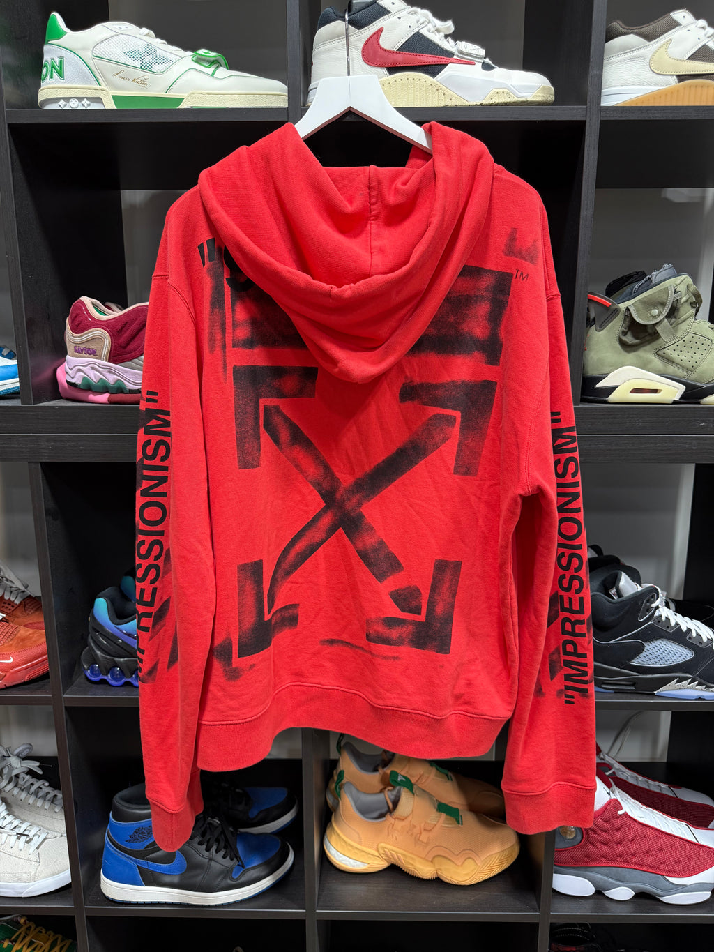 OFF WHITE Diag Stencil Hoodie Sz XL