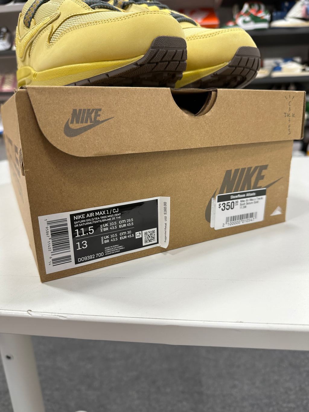 Nike Air Max 1 Travis Scott Cactus Jack Saturn Gold Sz 11.5
