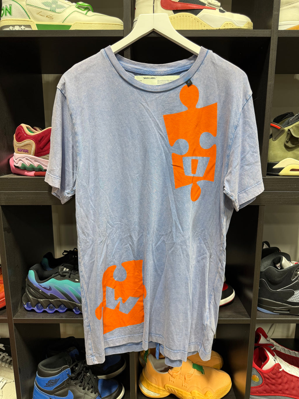 Off White T-Shirt Puzzle Piece Sz L