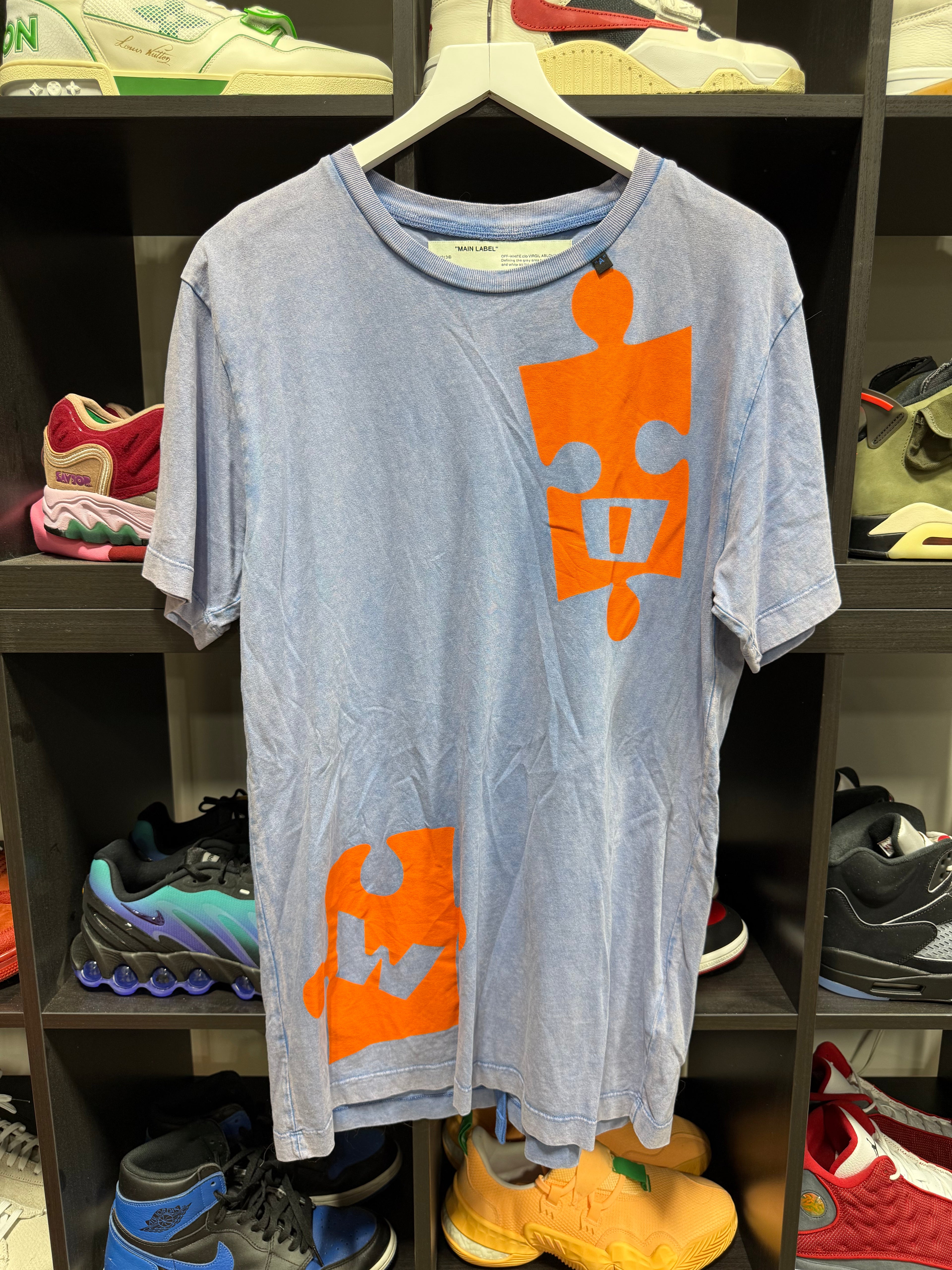 Off White T-Shirt Puzzle Piece Sz L