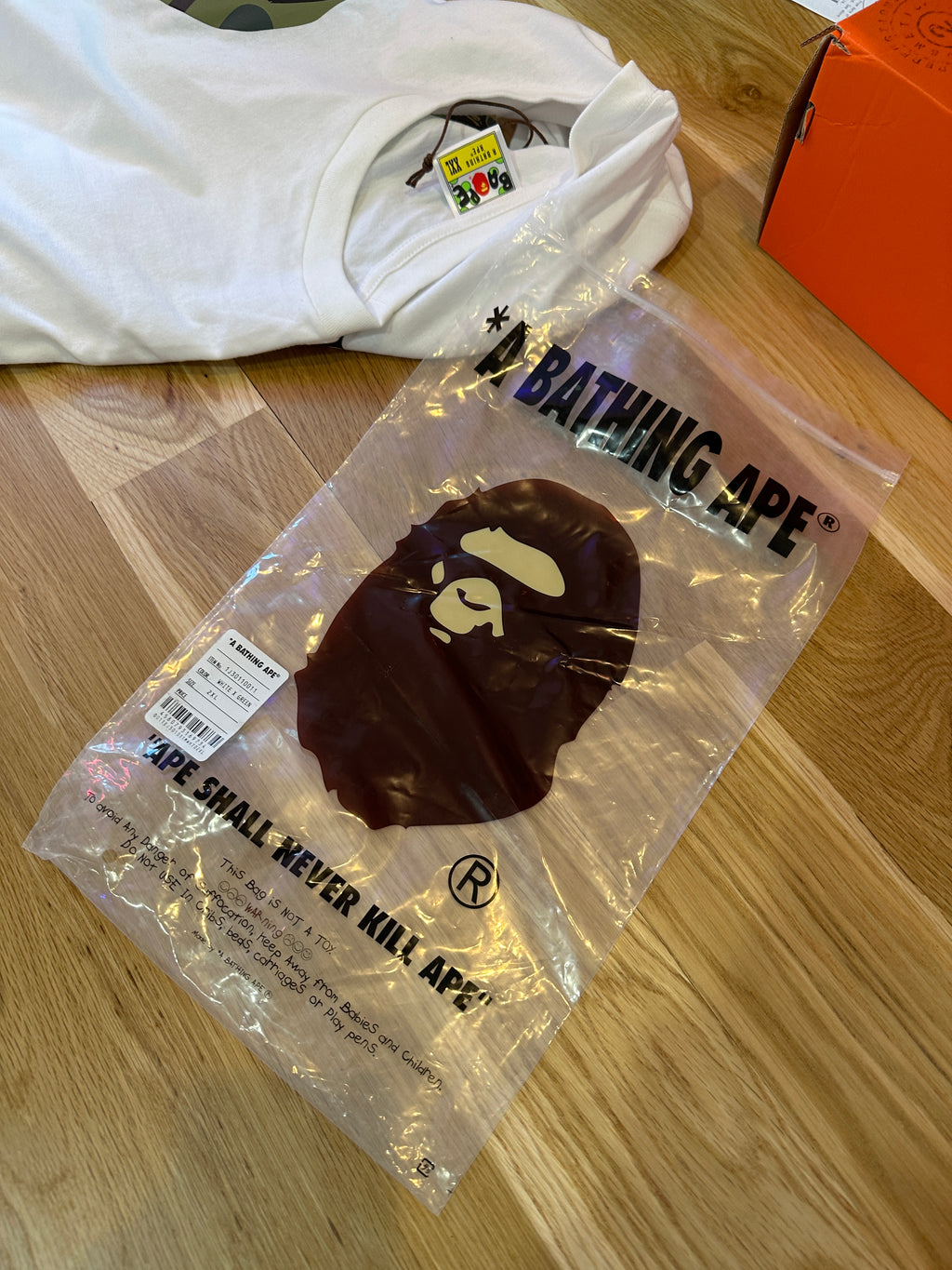 Bape Tee White Sz XXL