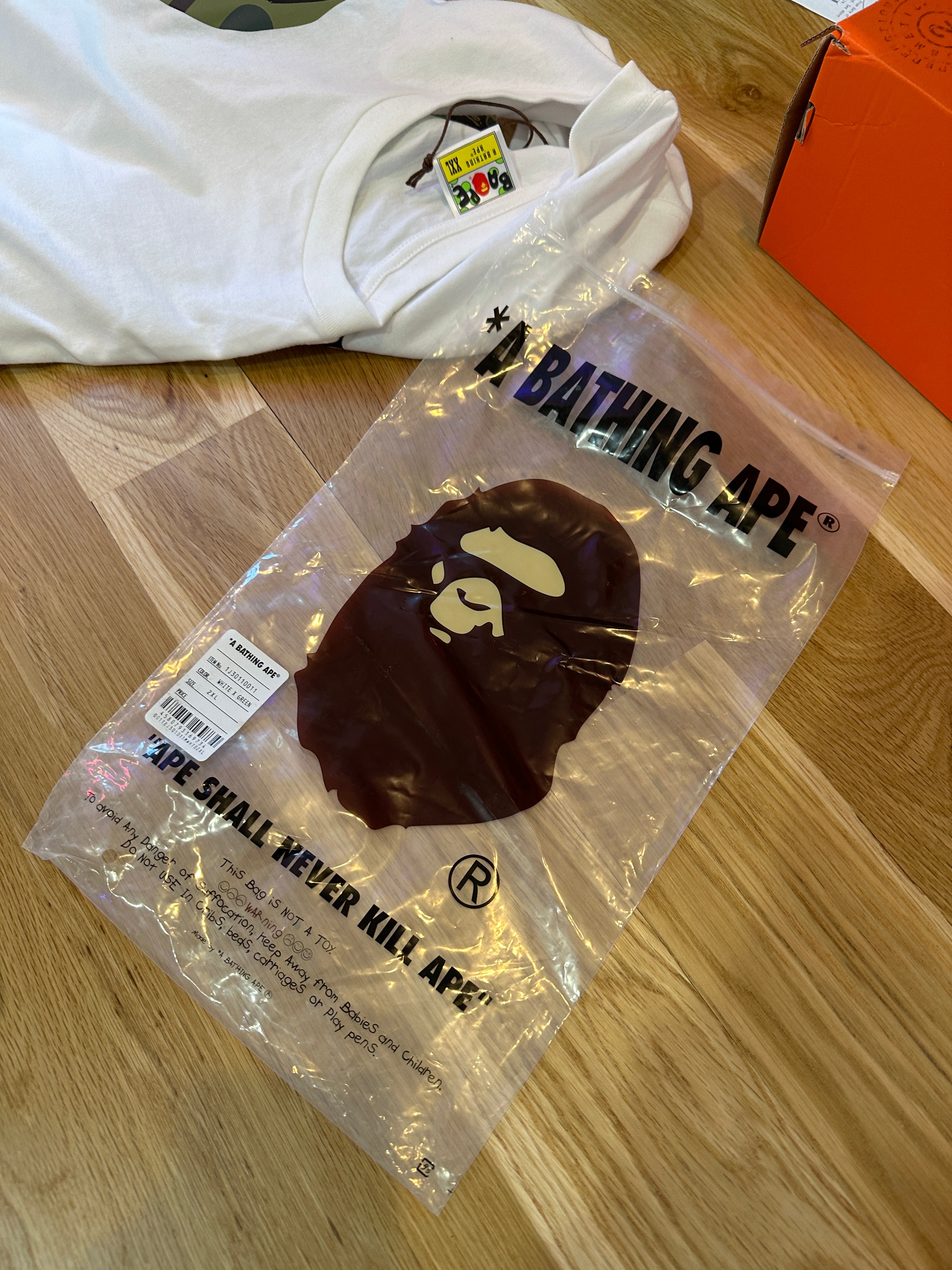 Bape Tee White Sz XXL