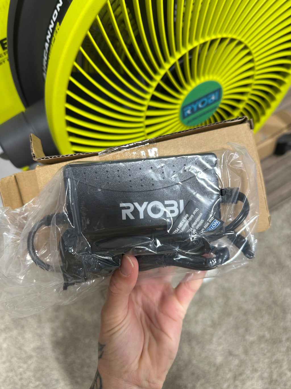 RYOBI ONE+ 18V Hybrid WHISPER SERIES 14-inch Air Cannon Fan (Model PCL813B)