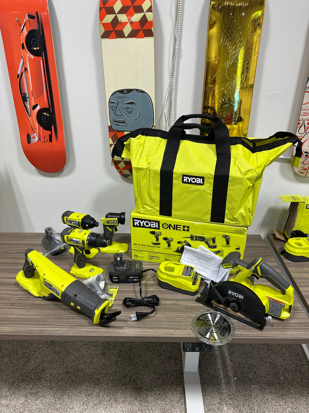 RYOBI ONE+ 18V Lithium-Ion 6-Tool Combo Kit (Model PCL1600K2X)