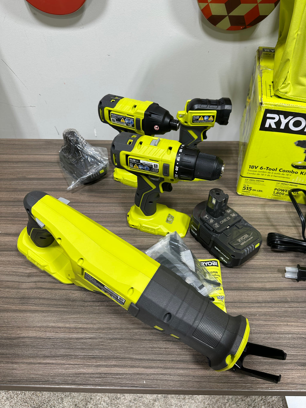 RYOBI ONE+ 18V Lithium-Ion 6-Tool Combo Kit (Model PCL1600K2X)