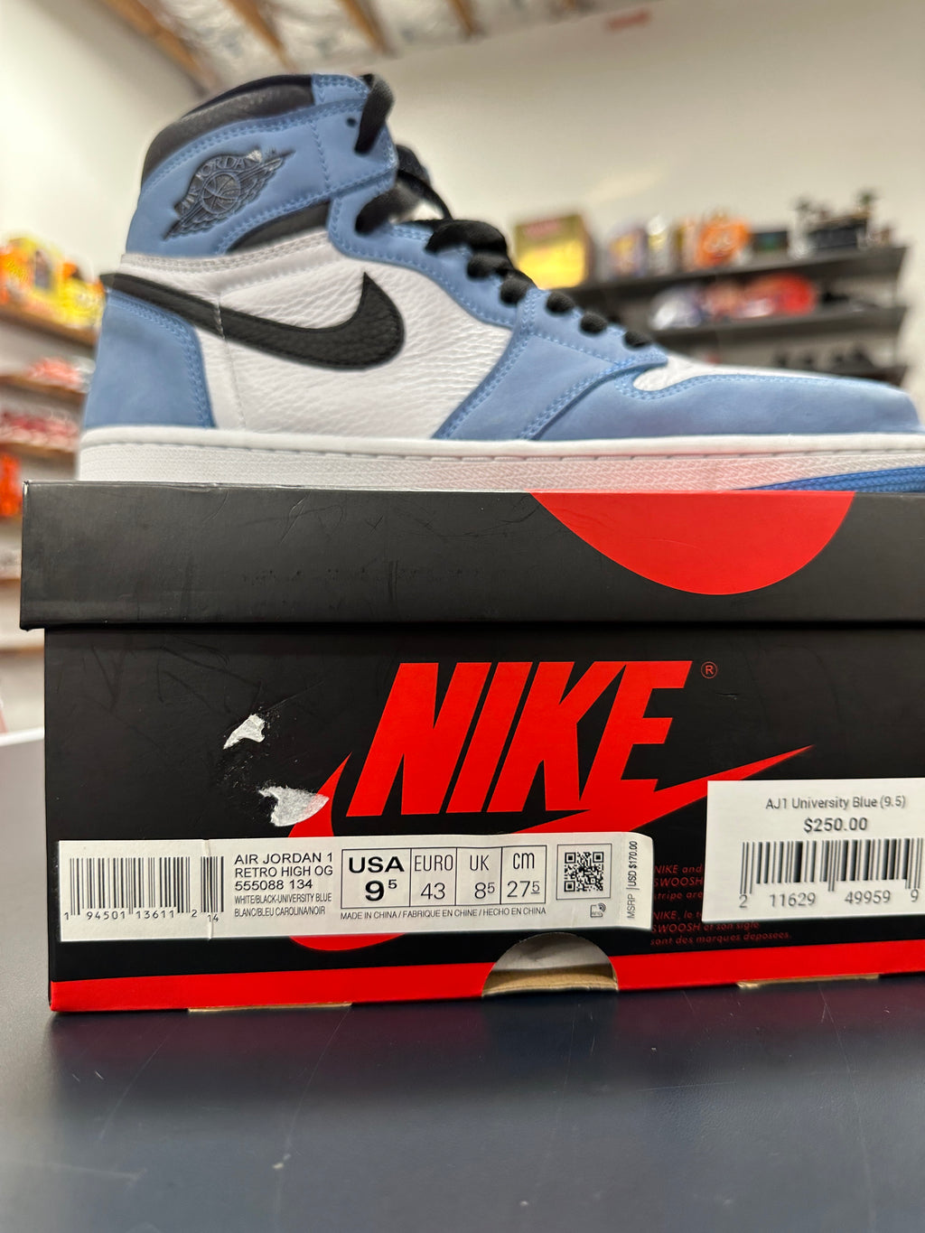 Jordan 1 High University Blue Sz 9.5