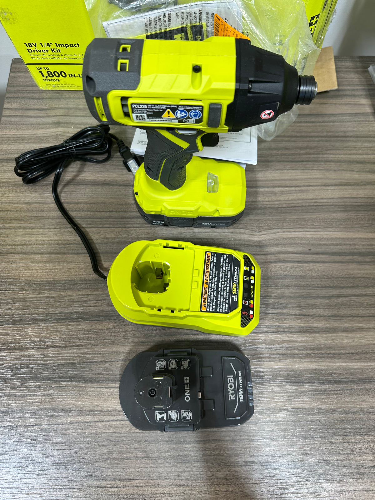 RYOBI ONE+ 18V Lithium-Ion 1/4-inch Impact Driver Kit (Model PCL235K2X)