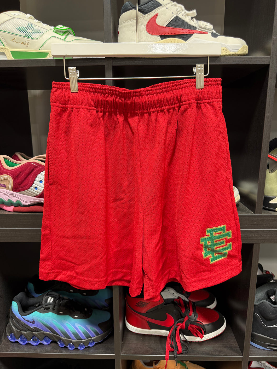 Eric Emanuel Shorts Red/Green Sz XL