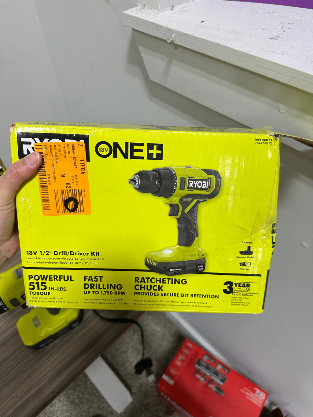 RYOBI ONE+ 18V Lithium-Ion 1/2-inch Drill/Driver Kit (Model PCL206K1X)