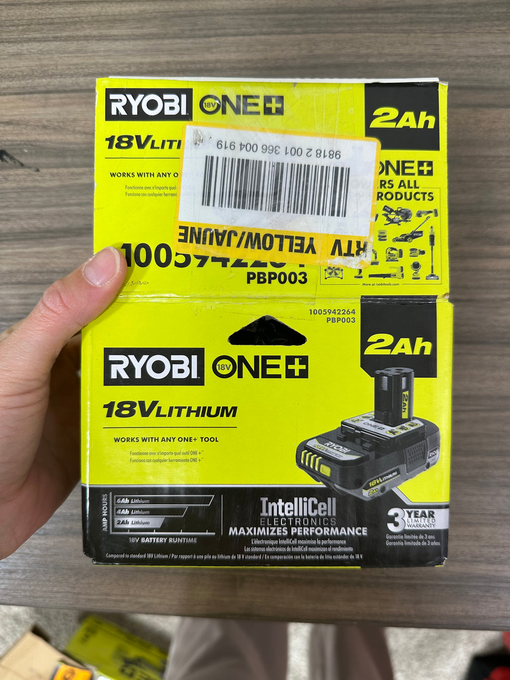 RYOBI ONE+ 18V 2.0 Ah Lithium-Ion Battery (Model PBP003)
