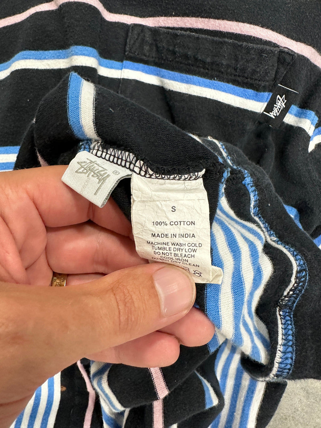 Stussy T-Shirt Stripped Sz S