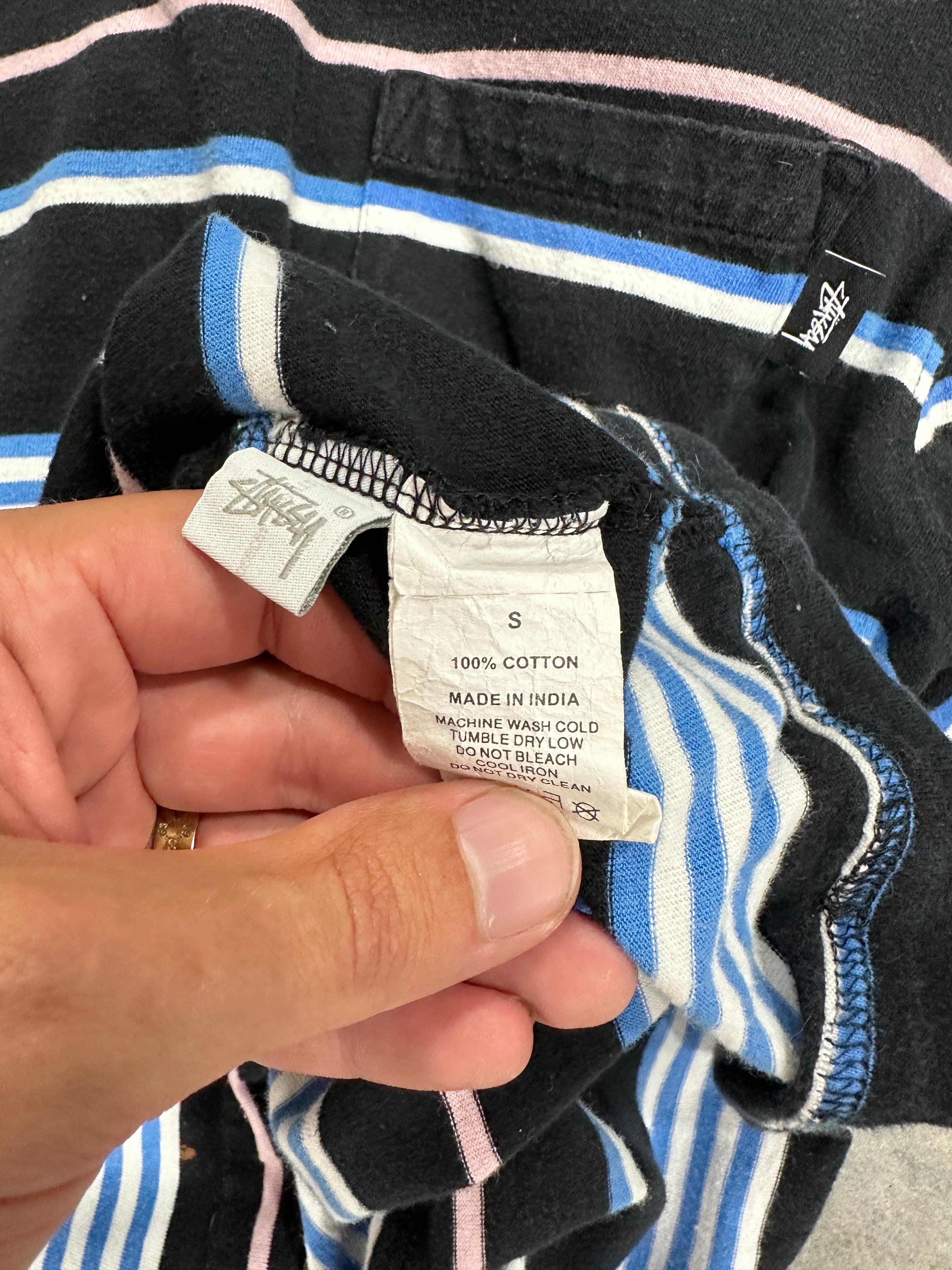 Stussy T-Shirt Stripped Sz S