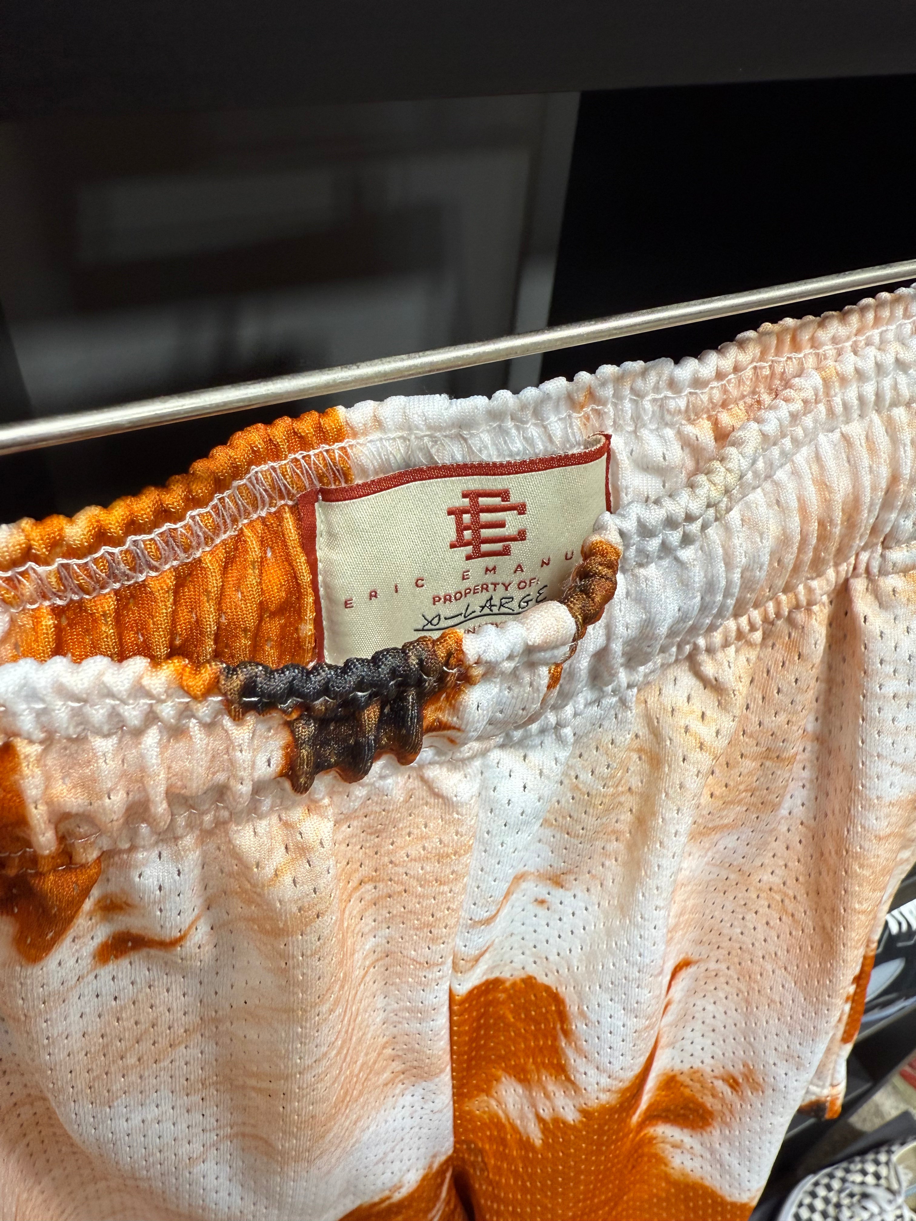 Eric Emanuel Shorts Orange Tie Die Sz XL