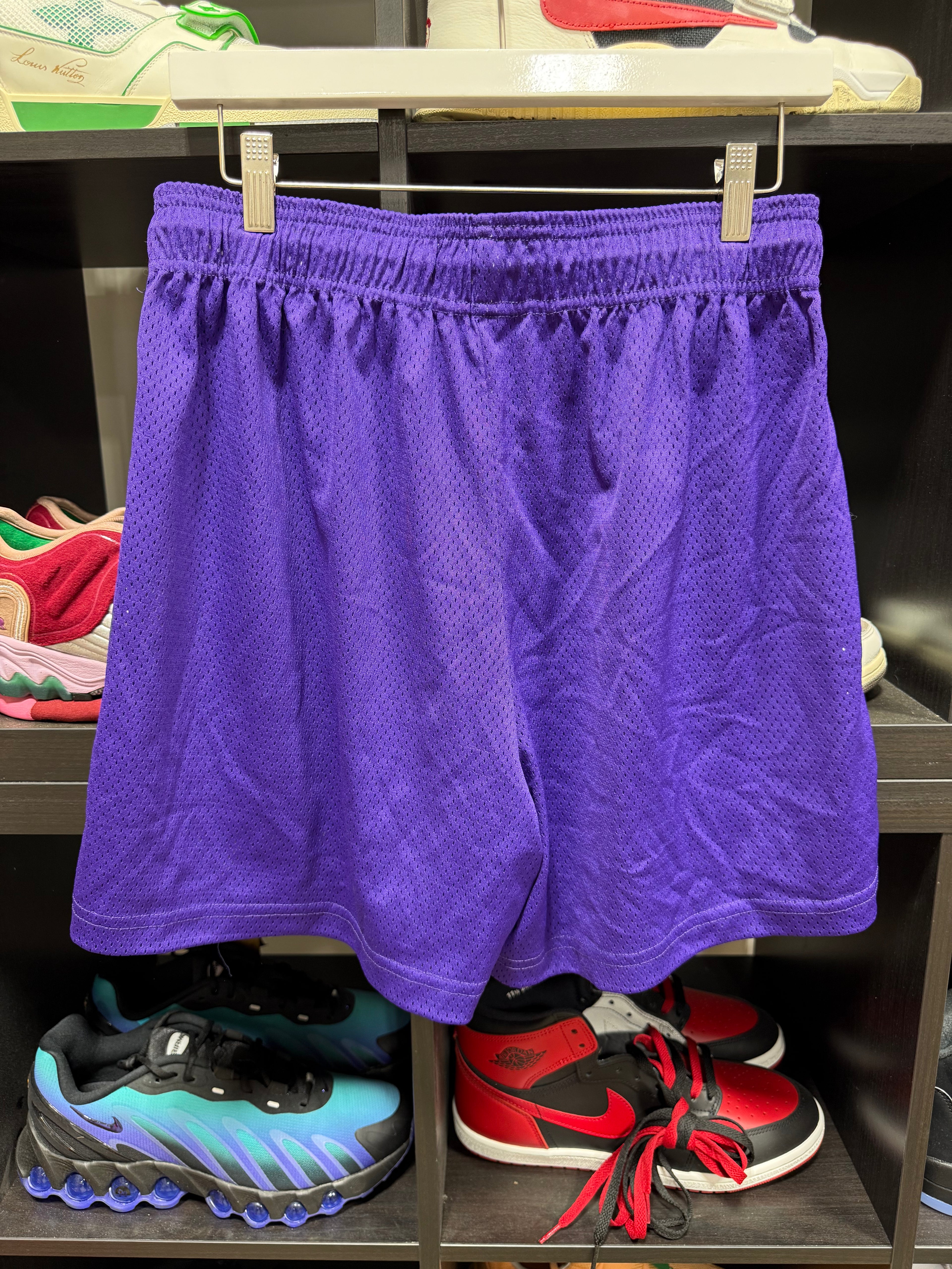 Eric Emanuel Shorts Purple/Lime Green Sz XL