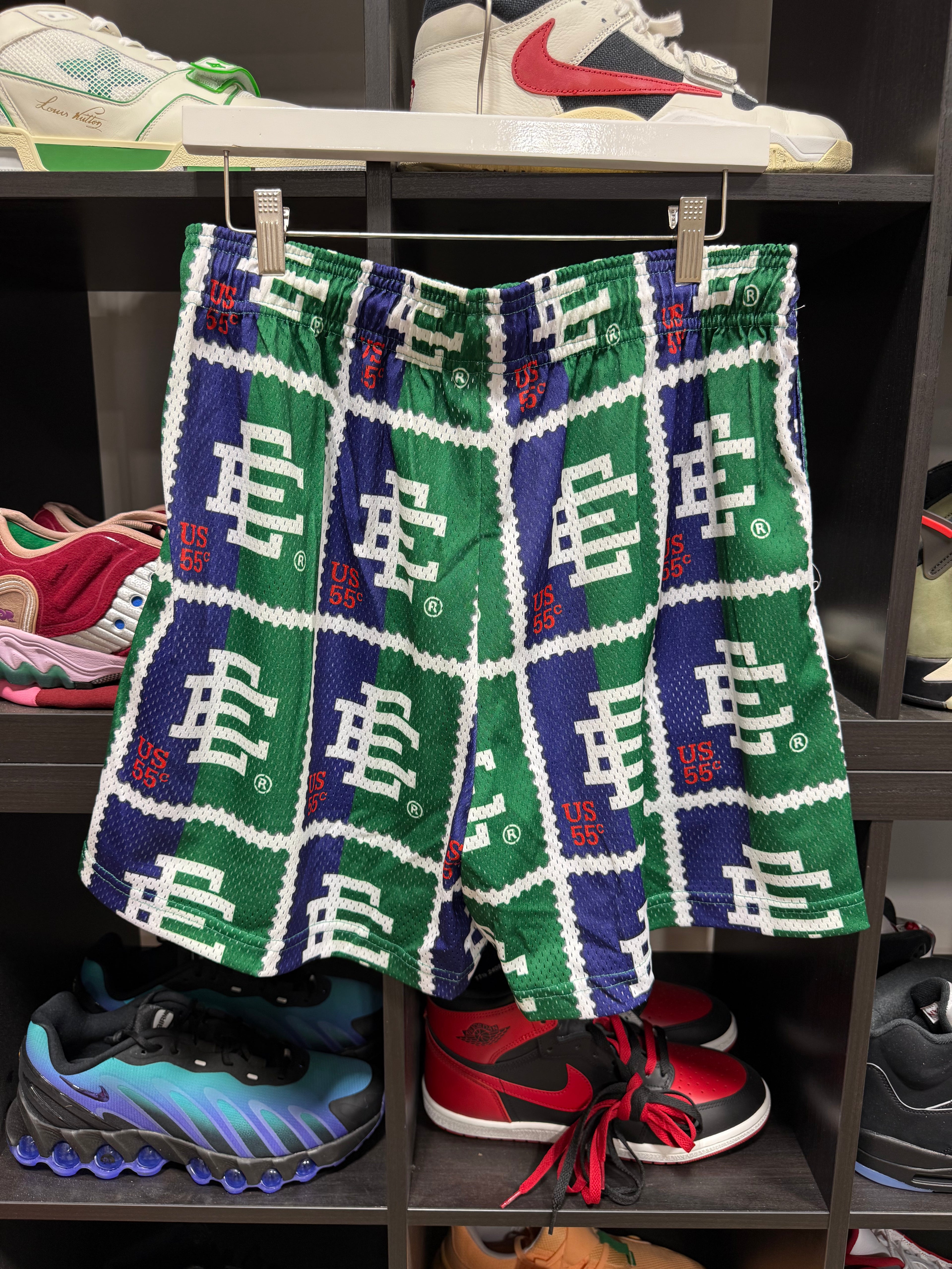 Eric Emanuel Shorts Navy/Green Multi E Sz XL