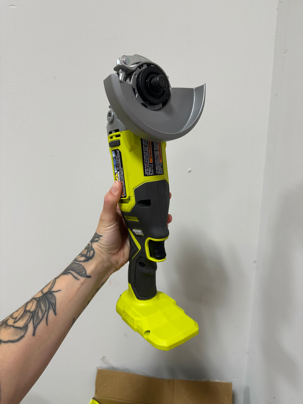 RYOBI ONE+ 18V Cordless 4-1/2 inch Angle Grinder (Model PCL445B)