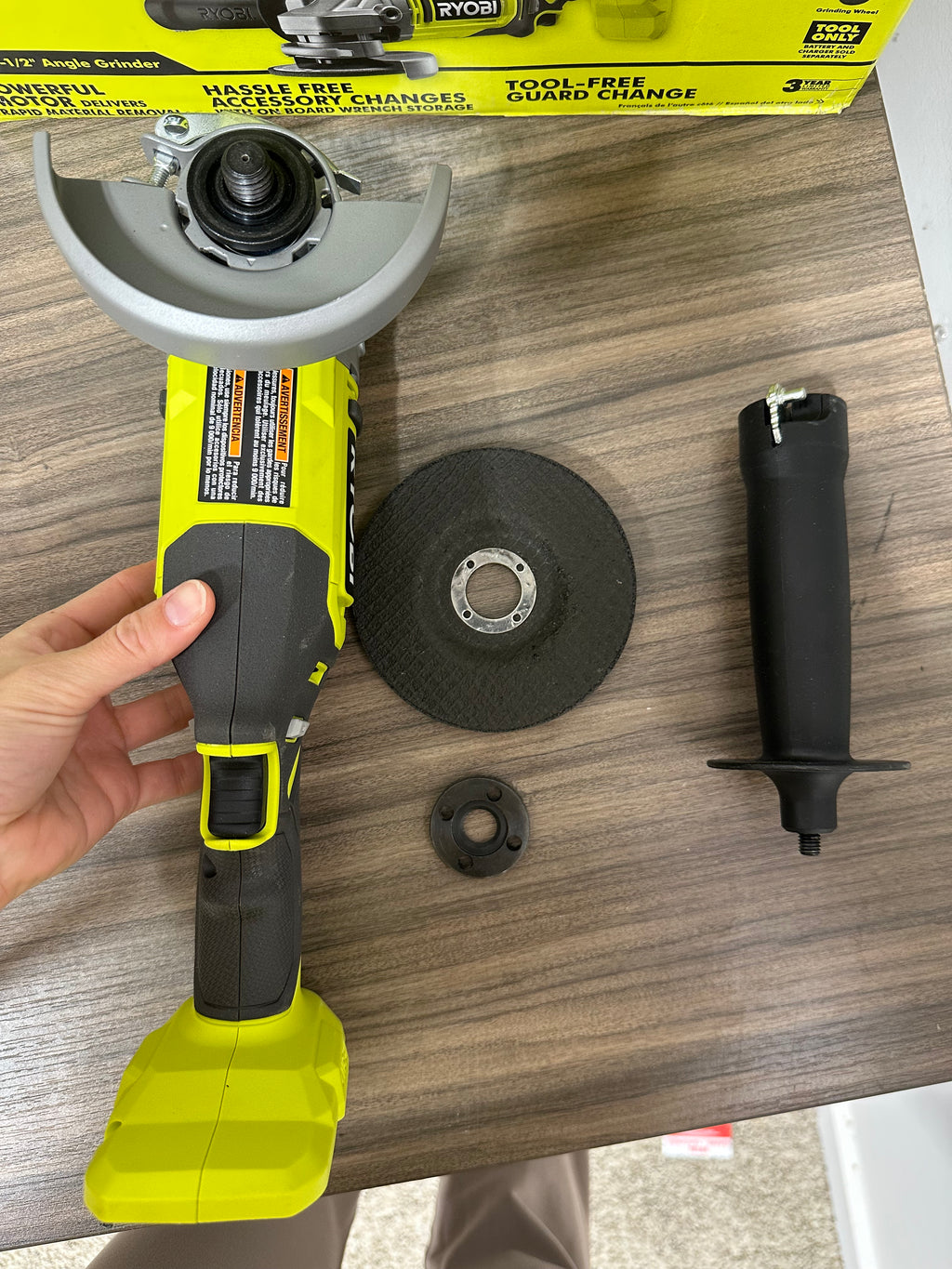 RYOBI ONE+ 18V Cordless 4-1/2 inch Angle Grinder (Model PCL445B)